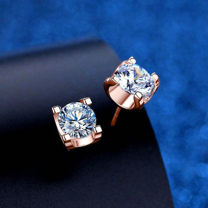 Original 925 Silver Certified 0.5CT D Color Moissanite Jewelry Set Solitaire Pendant Necklace Stud Earrings for Women Gifts S925