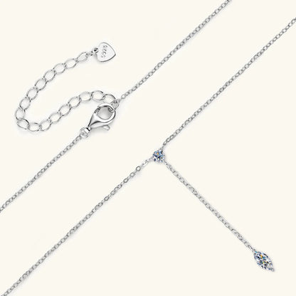 Anziw 3mm D Color Moissanite Y Shape Long Pendant Necklace for Women Adjustable Chain 100% 925 Silver Jewelry Trendy 2025 Gifts