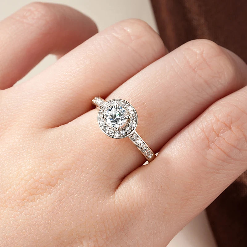Anziw 0.5ct Classic AAAAA Cubic Zirconia 14k Gold Plated Finger Rings For Women Promise Wedding Ring Fine Jewelry Valentine Gift
