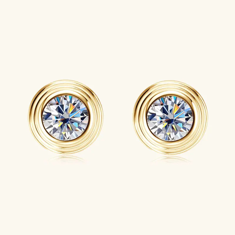 Anziw 3mm D Color Bezel Moissanite Stud Earrings 925 Sterling Silver Earrings Mini Needle for Couple Women Men Valentine's Gift