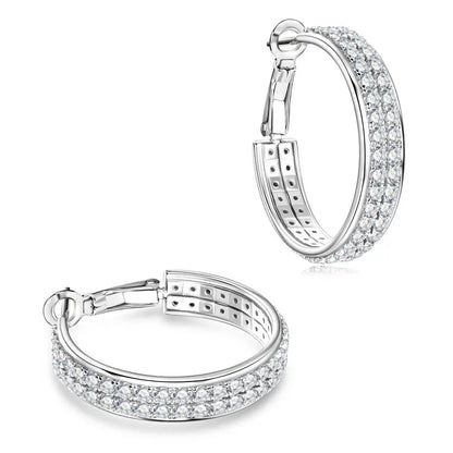 Anziw 2025 Trendy Pave Full Moissanite Hoop Earrings Real 925 Silver Earrings for Women Wedding Party Birthday Valentine Gift
