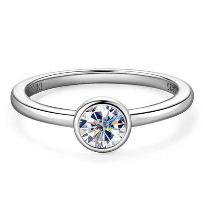 Anziw 925 Sterling Silver 3mm D-E Moissanite Rings for Women Fashion Five Stones Ring Daily Wear Finger Band Fine Jewelry Gifts