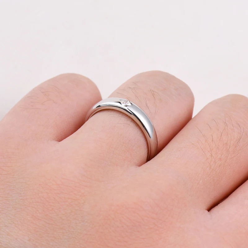 ANZIW 18k Gold Plated Wedding Ring 925 Silver D Color Princess Cut Square Moissanite Promise Bands for Women Certificate GRA