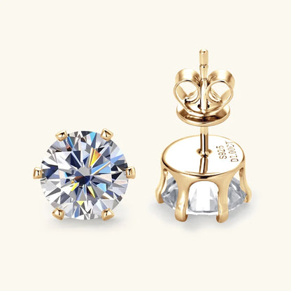Anziw 3mm-9mm D Round Moissanite Stud Earrings for Women Men Sparking Earrings 925 Silver Hypoallergenic Certified Fine Jewelry