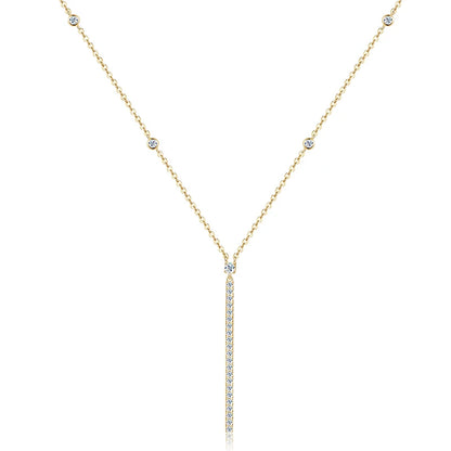 Anziw 40.5mm Long Bar Necklace 925 Silver D Color Moissanite Pendant Necklace for Women Fine Jewelry 2026 Trend Valentine Gifts