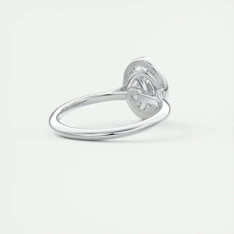 Anziw 100% Real 925 Sterling Sliver 4.5 Carat Oval Cut Cubic Zirconia Engagement Ring for Women Sparking Lab Diamond Finger Ring