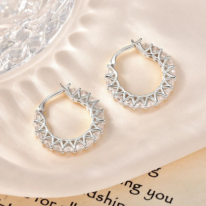 Anziw 14k Gold Filled Earring 3mm Cubic Zirconia Hoop Huggie Earrings Round Cut for Women Wedding Party Jewelry Gift 2026 New