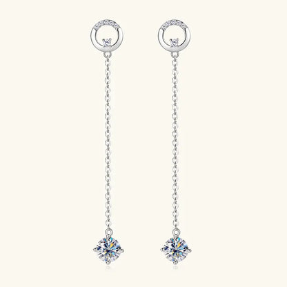 Anziw 925 Moissanite Star Tassel Drop Dangle Earrings for Women Real S925 Silver Studs Earrings Certified Fine Jewelry Gift Girl