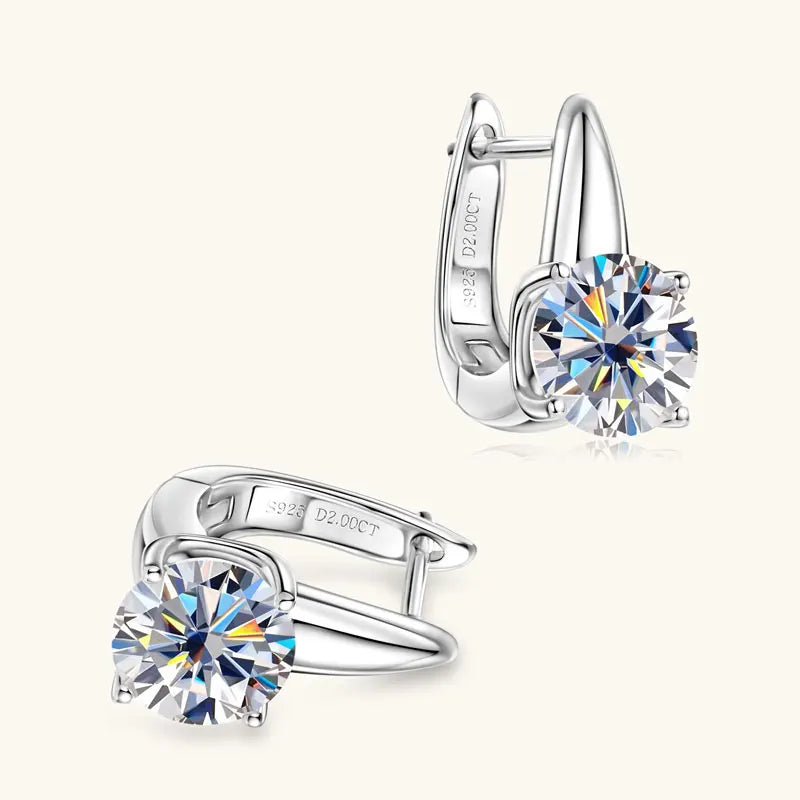Anziw 2.0CT 8mm D Color Moissanite U Shape Hoop Earrings for Women 925 Silver Solitaire Lab Diamond Sparking Jewelry 2025 Trend