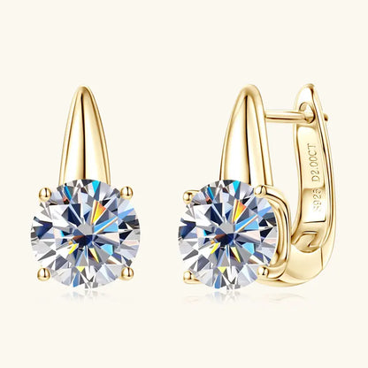 Anziw 2.0CT 8mm D Color Moissanite U Shape Hoop Earrings for Women 925 Silver Solitaire Lab Diamond Sparking Jewelry 2025 Trend