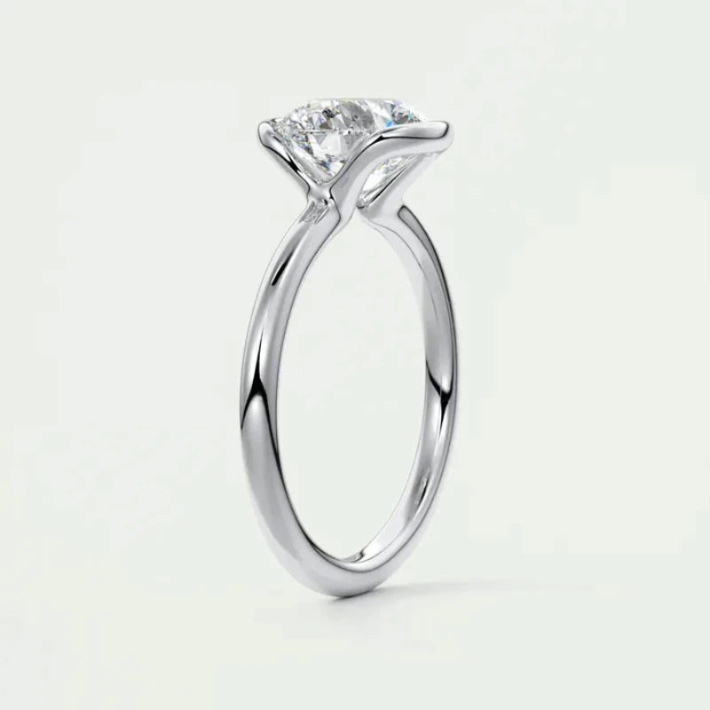 18k Gold Plated Wedding Ring 1.0CT D Color Moissanite Solitaire Ring Promise Bands for Women 925 Sterling Silver Certificate
