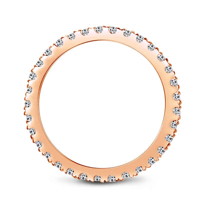Anziw Full Eternity Bridal Ring 1.4mm Simulated Diamond Band Engagement Wedding Ring Sterling Silver 925 Jewelry for Women Men