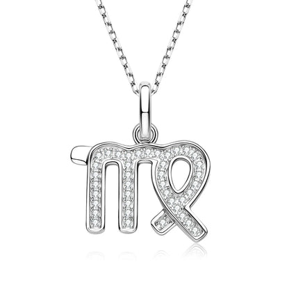925 Sterling Silver Zodiac Sign 12 Constellation Pendant Micro-Set 1mm Moissanite Necklace Charm For Women Jewelry Birthday Gift