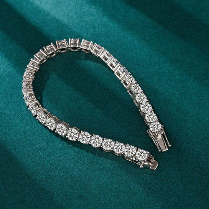 Anziw D VVS1 Moissanite Tennis Bracelet Original 925 Sterling Silver Certified Bracelet for Women Man Plated 18k Gold S925 Jewel