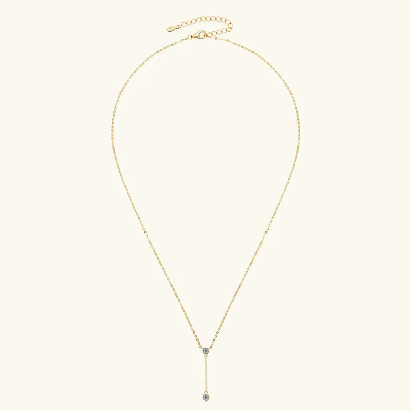 Anziw 3mm D Color Moissanite Y Shape Long Pendant Necklace for Women Adjustable Chain 100% 925 Silver Jewelry Trendy 2025 Gifts