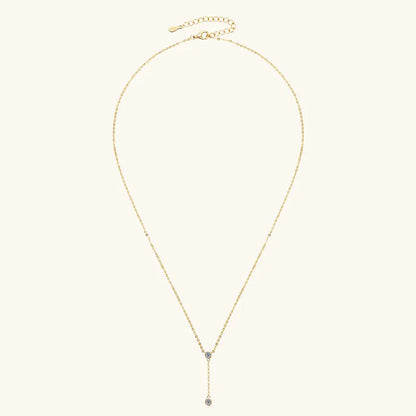 Anziw 3mm D Color Moissanite Y Shape Long Pendant Necklace for Women Adjustable Chain 100% 925 Silver Jewelry Trendy 2025 Gifts