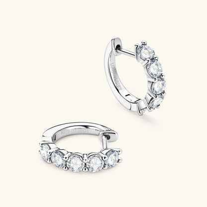 Anziw 14k Gold Plated Hoop Earrings for Women 3.5mm D Color 925 Sterling Silver Moissanite Diamond Huggie Earring Girls Jewelry