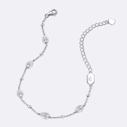 Anizw Teardrop Waterdrop Moissanite Bracelets for Women 925 Silver Certified Pear-shaped Cut Lab Diamond Hand Jewelry 2025 Trend