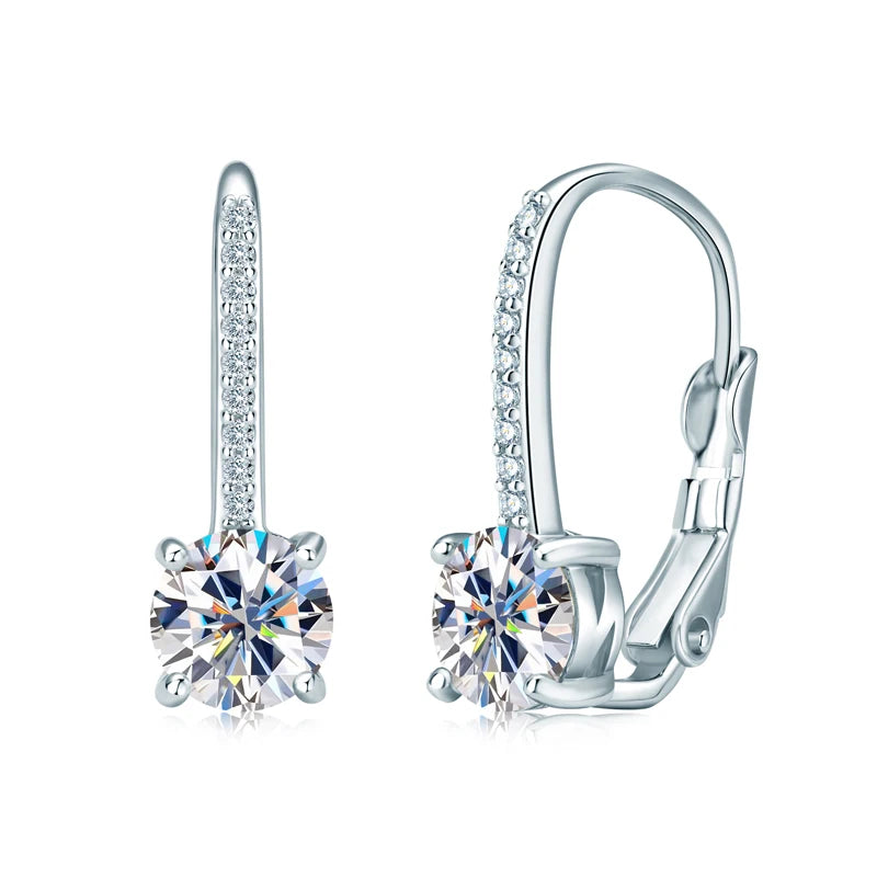 Trendy 14K Gold Plated Earrings 2023 Silver Hoops 925 Dangle Earrings for Women Lever Back Moissanite Earring Drop Girls Jewelry