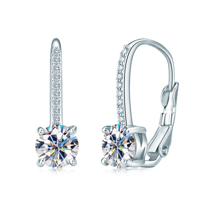 Trendy 14K Gold Plated Earrings 2023 Silver Hoops 925 Dangle Earrings for Women Lever Back Moissanite Earring Drop Girls Jewelry
