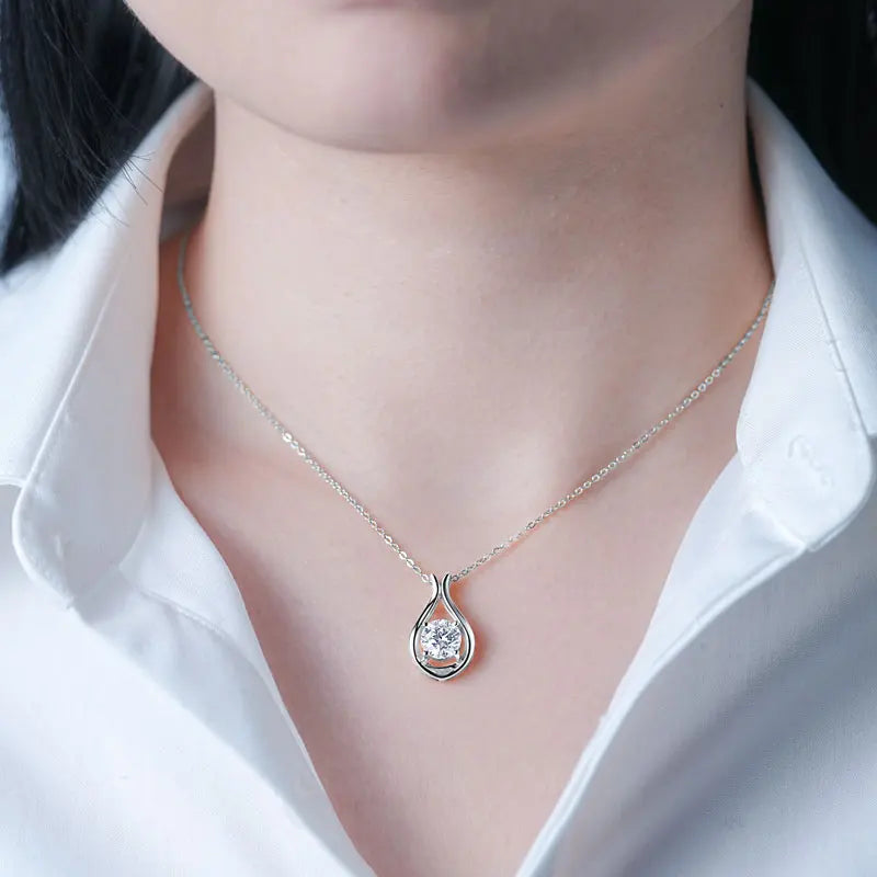 2025 2CT 8mm D Color Moissanite Necklace Teardrop Pendant 925 Silver Chain Original Jewelry with Certificate for Women S925 Gift