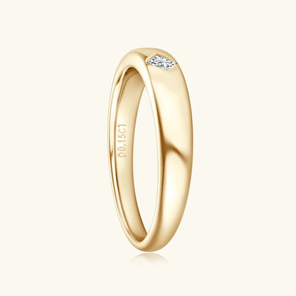 ANZIW 18k Gold Plated Wedding Ring 925 Silver D Color Princess Cut Square Moissanite Promise Bands for Women Certificate GRA