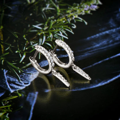 Personalized Triangular Moissanite Drop Earrings 100% Silver 925 Hoop Huggie Earring For Women Gift Jewelry with Certificate