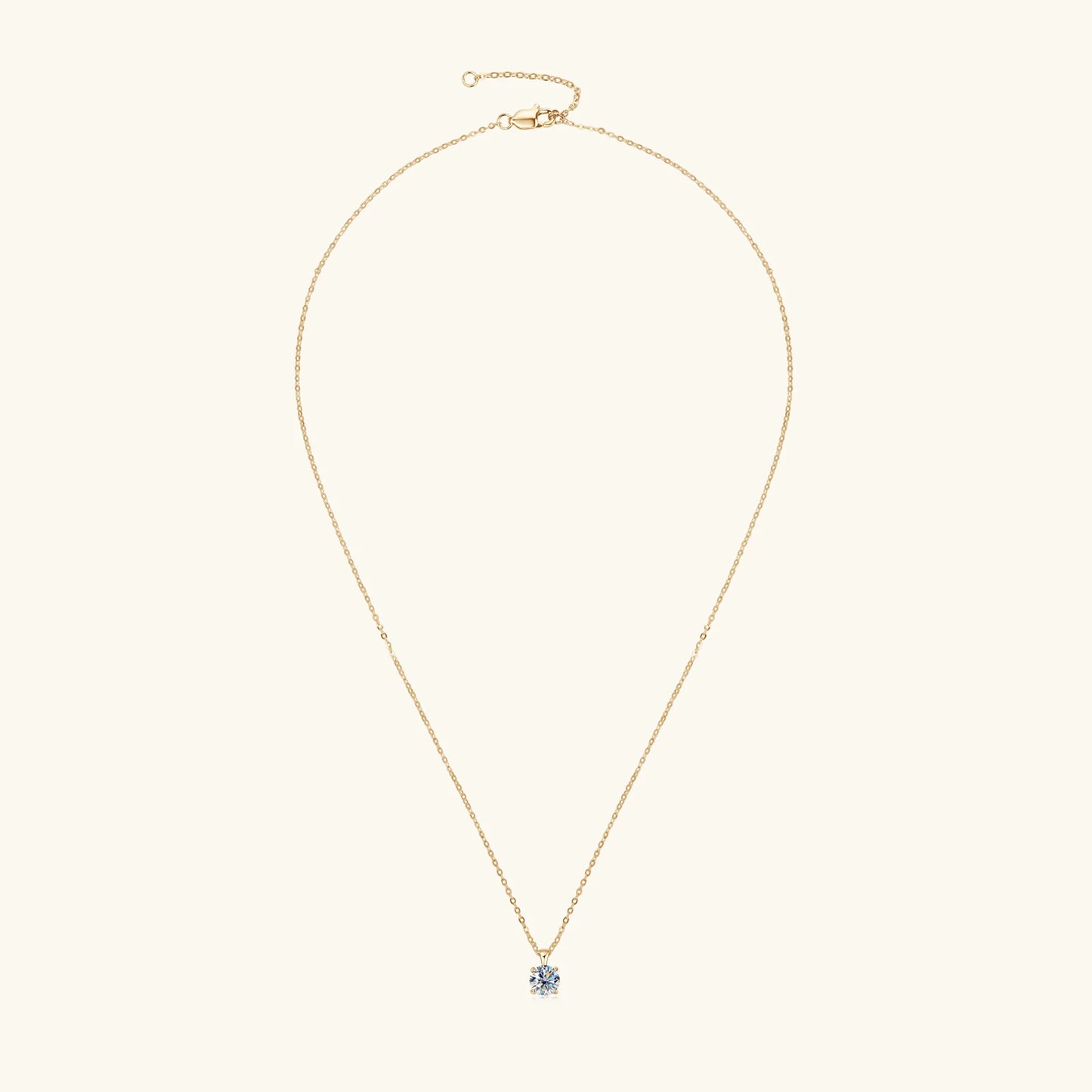 1.0 carat 2ct 3ct D Moissanite Solitaire Drop Necklaces 18k Gold Plated Pendant Original Real 925 Silver Chain Jewelry for Women