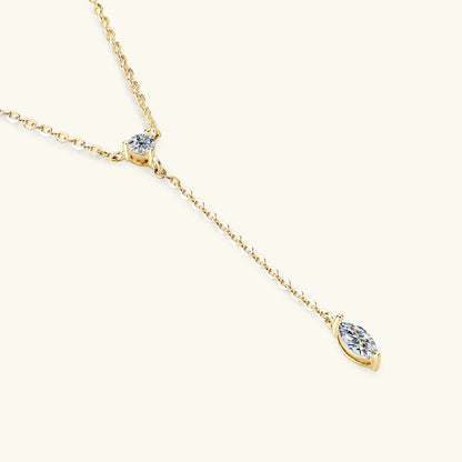Anziw 3mm D Color Moissanite Y Shape Long Pendant Necklace for Women Adjustable Chain 100% 925 Silver Jewelry Trendy 2025 Gifts