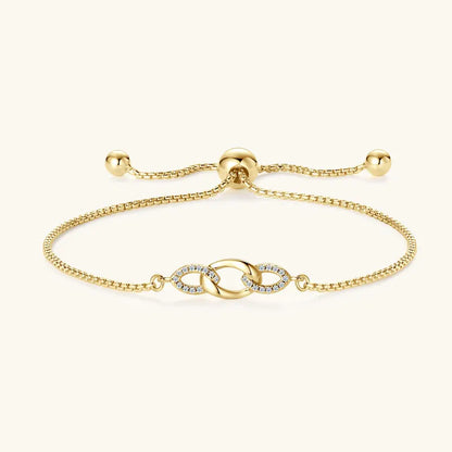 Anziw S925 0.8mm Moissanite Bracelet 24cm Stretch Adjustable Chain 925 Silver Circle Bracelet for Women Trendy Hand Jewelry Gift