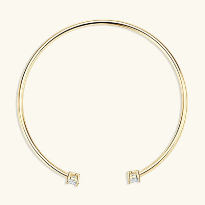 Anziw 5mm 0.5CT D VVS1 Moissanite Bangle Cuff Real 925 Sterling Silver Bracelet for Women Hand Opening Cuffs Fine Jewelry Gifts