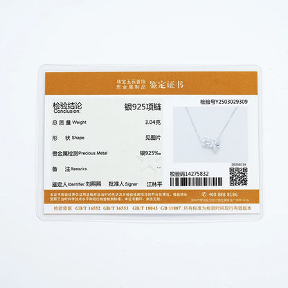 Real 3.0CTW. Oval Cut Moissanite Pendant Necklace Silver 925 Chain Choker for Women's Gift Birthday Certificate Jewelry 2024 New