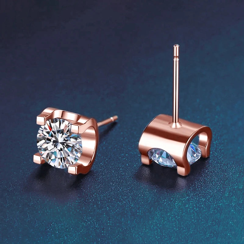 Original 925 Silver Certified 0.5CT D Color Moissanite Jewelry Set Solitaire Pendant Necklace Stud Earrings for Women Gifts S925