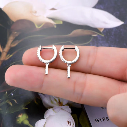 Personalized Triangular Moissanite Drop Earrings 100% Silver 925 Hoop Huggie Earring For Women Gift Jewelry with Certificate