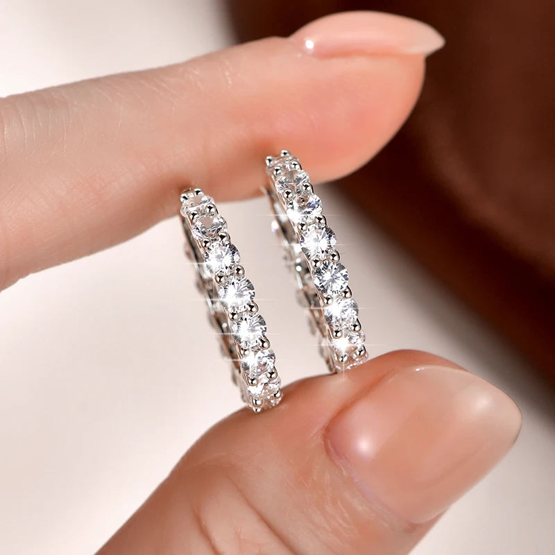 Anziw 14k Gold Filled Earring 3mm Cubic Zirconia Hoop Huggie Earrings Round Cut for Women Wedding Party Jewelry Gift 2026 New