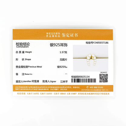 Anziw Earrings Climber with D0.43CT Bezel D Color Moissanite Piercing Studs 100% 925 Silver for Women Jewelry with Certificate