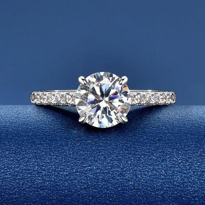 Solitaire 2CT D Round Moissanite Ring for Women 100% Real 925 Silver Engagement Wedding Rings Promise Finger Jewelry Certificate