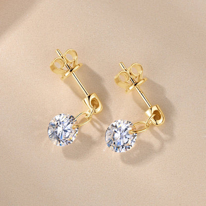 Anziw 925 Sterling Silver 6.5mm 2.0CTTW Moissanite Lab Diamond Drop Dangle Stud Earring for Women Wedding Jewelry Gifts 2026 New