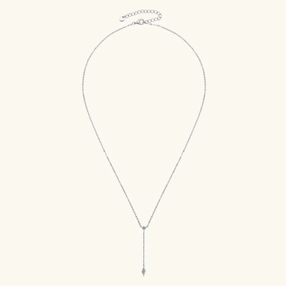 Anziw 3mm D Color Moissanite Y Shape Long Pendant Necklace for Women Adjustable Chain 100% 925 Silver Jewelry Trendy 2025 Gifts