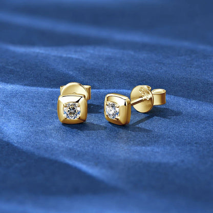 Anziw 3mm 0.1ct D Moissanite Earrings 925 Sterling Silver Square Stud Earrings for Women Men Couples Fine Jewelry 2025 New Gifts