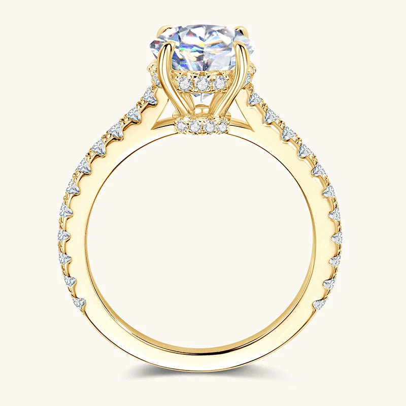 Anziw Real 3.0CT D Oval Moissanite Promise Ring for Women 925 Sliver Engagement Wedding Finger Jewelry GRA Certified Rings S925
