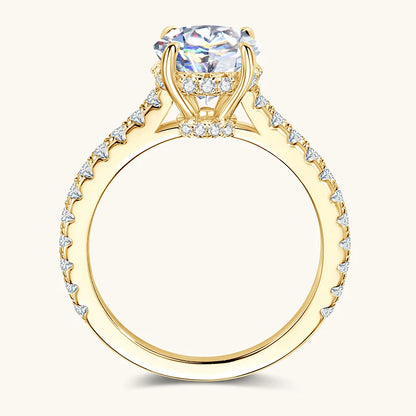 Anziw Real 3.0CT D Oval Moissanite Promise Ring for Women 925 Sliver Engagement Wedding Finger Jewelry GRA Certified Rings S925