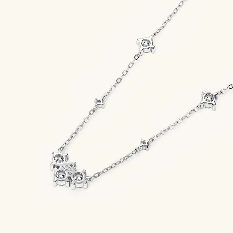 2025 New 4mm&2mm D Color Moissanite Pendant Necklace Plated 18K Gold 925 Silver Chain Jewelry Certified for Women Girl Gifts