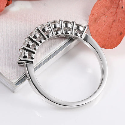 3mm 7 Stones D Color Moissanite Eternity Bands Simply Stackable Silver 925 Real Sparkling Wedding Engagement Fine  Jewelry Gifts