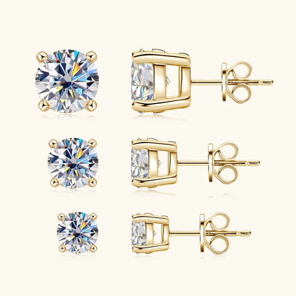 Real 4mm/5mm/6.5mm/8mm D Color Moissanite Stud Earrings for Women Men Solid 925 Sterling Silver 2023 Trend Fine Jewelry Gifts