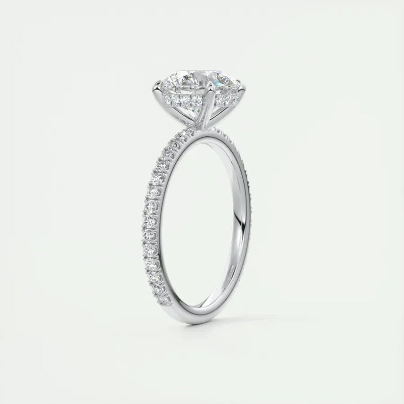 Classic 925 Sterling Sliver Engagement Wedding Promise Ring 8mm 2 Carat Round D-E Moissanite Finger Rings for Women Fine Jewelry