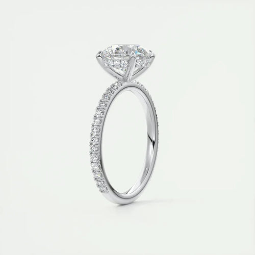 Classic 925 Sterling Sliver Engagement Wedding Promise Ring 8mm 2 Carat Round D-E Moissanite Finger Rings for Women Fine Jewelry
