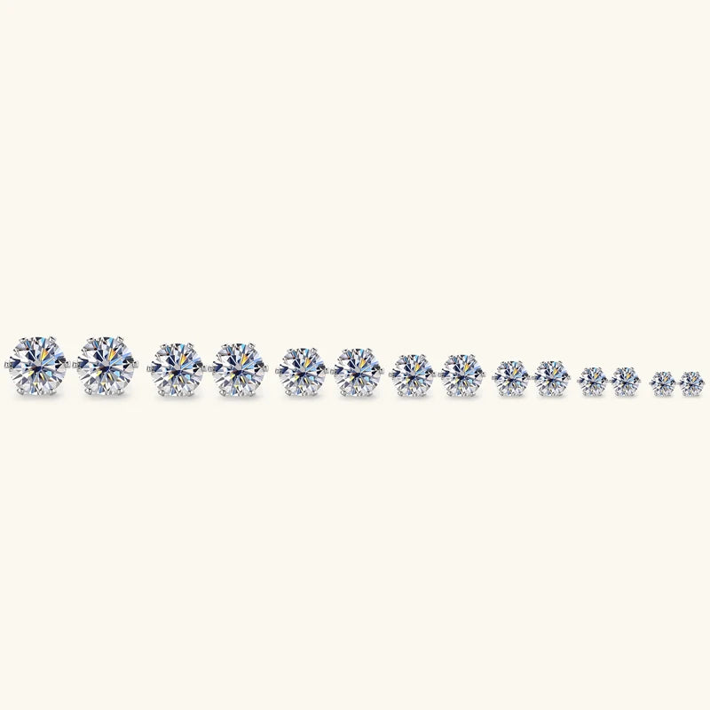 Anziw 3mm-9mm D Round Moissanite Stud Earrings for Women Men Sparking Earrings 925 Silver Hypoallergenic Certified Fine Jewelry