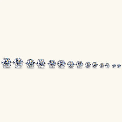 Anziw 3mm-9mm D Round Moissanite Stud Earrings for Women Men Sparking Earrings 925 Silver Hypoallergenic Certified Fine Jewelry