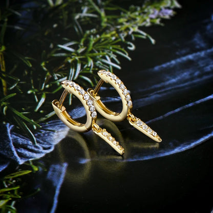 Personalized Triangular Moissanite Drop Earrings 100% Silver 925 Hoop Huggie Earring For Women Gift Jewelry with Certificate